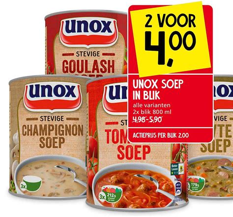 Unox Soep In Blik Aanbieding Bij Jan Linders Folders Nl