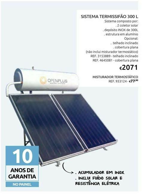 Promo O Openplus Kit Termossifao Inclinado Inox L P Dep Sup O Em