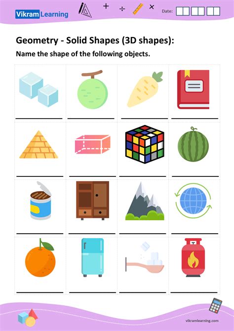 Download geometry shapes worksheets | vikramlearning.com