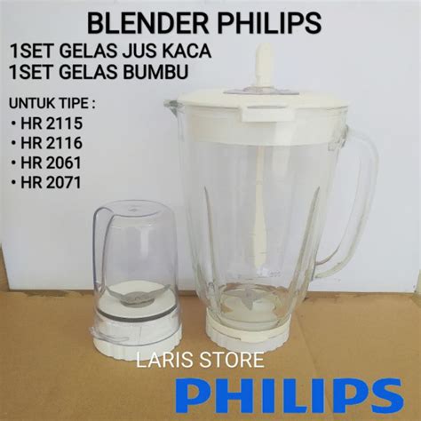 Jual Gelas Jus Kaca Set Gelas Bumbu Set Blender Philips Hr Hr