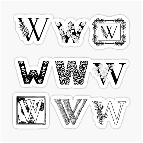 Letter W Sticker Pack Sticker By M Artie Redbubble