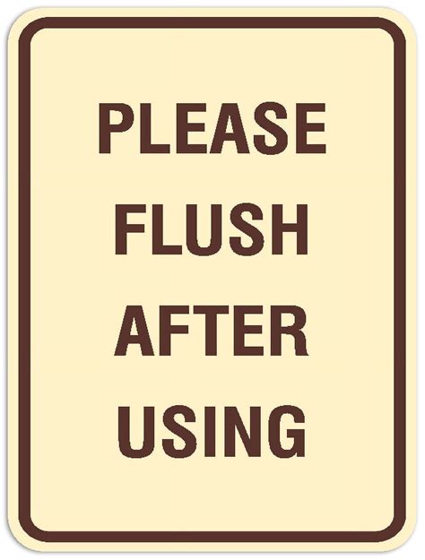 Signs Bylita Portrait Round Please Flush After Use Sign Laser