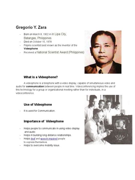gregorio zara videophone inventor