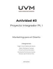 A3 Pdf Actividad 3 Proyecto Integrador Pt I Marketing Para El