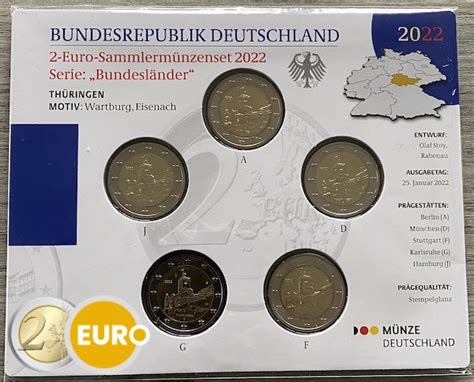 Duitsland Euro Adfgj Thuringen Bu Fdc Euronotes Be