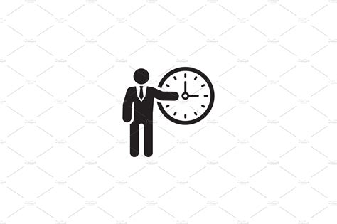 Time Management Icon Flat Design Illustrator Graphics Creative Market