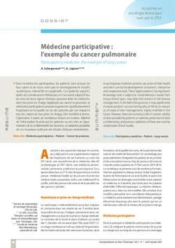 Médecine participative l exemple du cancer pulmonaire