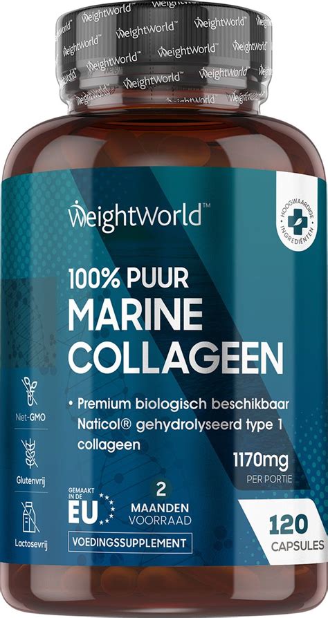 WeightWorld Collageen Supplement Pure Marine Collagen 120 Capsules Bol