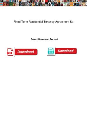 Fillable Online Fixed Term Residential Tenancy Agreement Sa Fixed Term