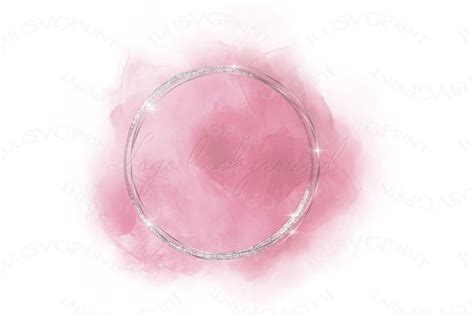 Watercolor blush pink and silver logo Background Png