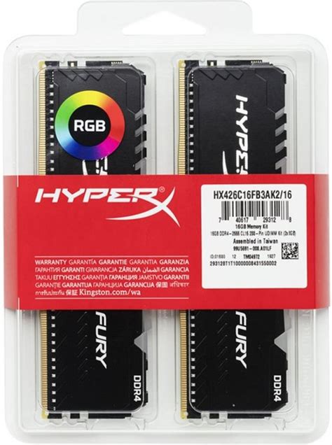 Kingston HyperX Fury DDR4 DIMM 3200 MHz 32 GB 2x 16 GB Kit CL16