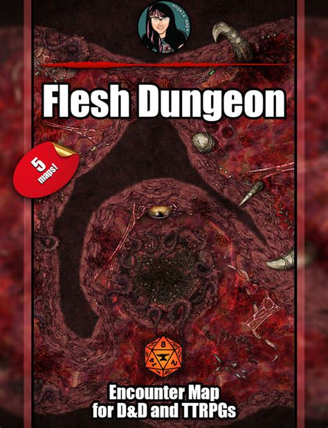 Flesh Dungeon Battle Map With Foundry Vtt Support Spooky Action