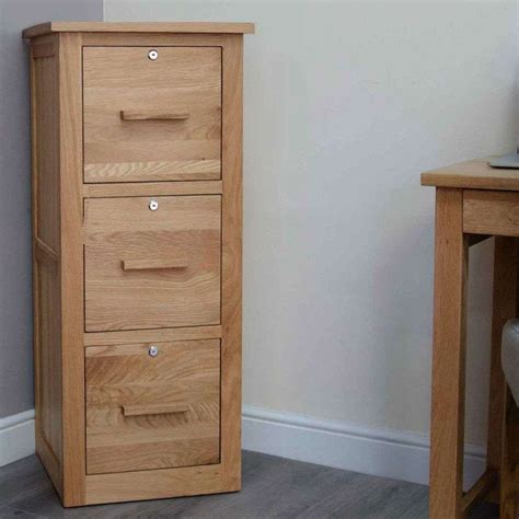 Arden Solid Oak Lockable Three Drawer Filing Cabinet - Buy