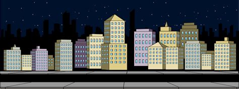 Skyline Night Scene - Openclipart