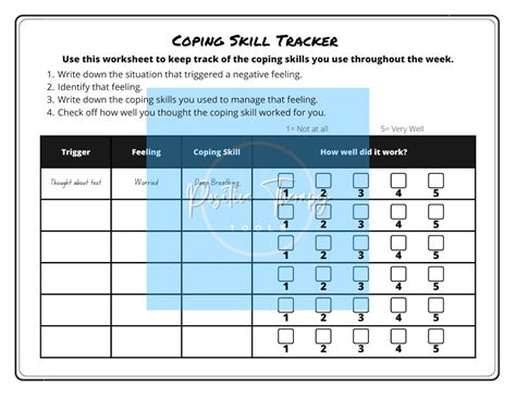 Coping Skills Worksheet Coping Skills Tracker Healthy Coping Skills