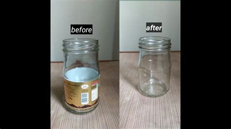 How To Remove Stickerlabel From Glass Bottle Or Jar Easily Youtube