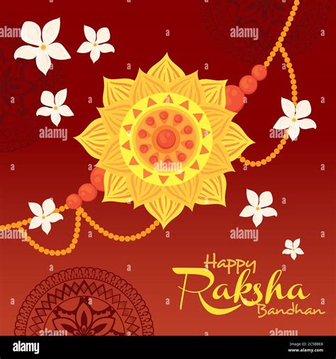 Greeting Card With Decorative Rakhi For Raksha Bandhan Indian Festival