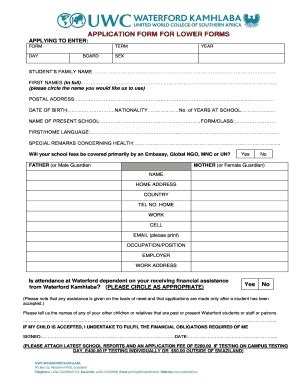 Waterford Kamhlaba Application Forms - Fill and Sign Printable Template ...