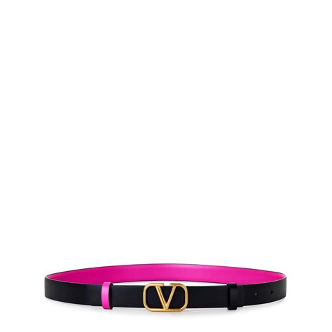 Valentino Garavani V Logo 2cm Reversible Belt Women Belts Flannels