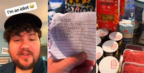Man Misunderstands Wife's Grocery List While Shopping