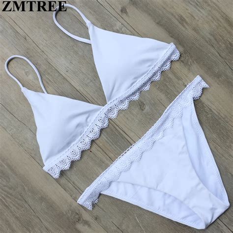 Zmtree Brand Lace Bikini Newest Women Bikini Set White Swimsuit