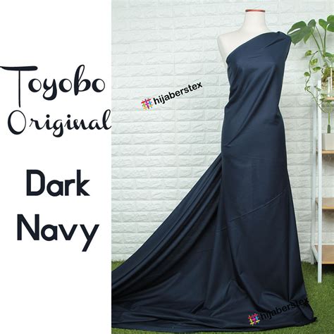 Jual 1 2 Meter Kain TOYOBO ORIGINAL Dark Navy Ecer Warna Shopee