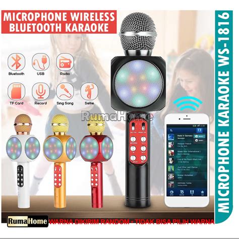 Jual Ws Mic Wireless Bluetooth Karaoke Led Rgb Cas Ulang Ws