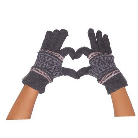 Sanchi Creation Jacquard Woolen Printed Hand Gloves For Men Women