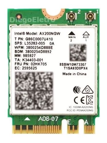 Placa Wi fi 6 Intel Ax200 Bluetooth 5 0 Dual Band 2974 Mbps Frete grátis