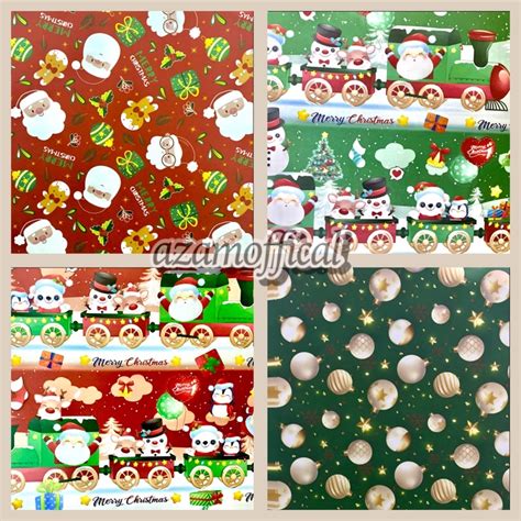 Jual Kertas Kado Sansan Wawa Doff Isi Lembar Natal Merry Chrismas