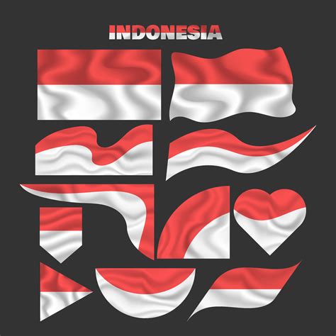 Set of realistic Indonesia flag decoration 25263490 Vector Art at Vecteezy