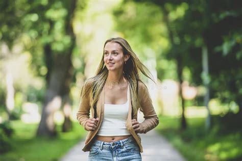 Teen Blonde School Girl College Or University Student With Backpack Stock Image Image Of