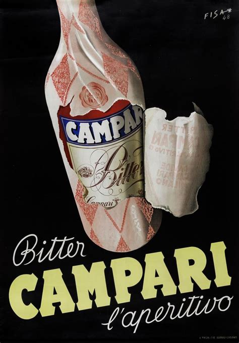 Carlo Fisa Fisanotti 1912 1998 BITTER CAMPARI LAPERITIVO Asta