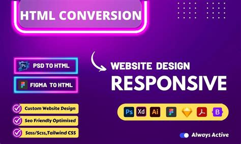 I Will Convert Figma To Html Psd To Html Xd To Html Responsive