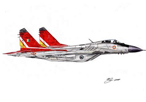 Finnish Air Force Mig 21 Ink And Pencil Drawing By Joan Mañé • All Andorra