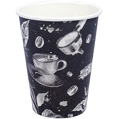Стакан бумажный 300мл D90 мм 1-сл для горячих напитков BARISTA BLACK ...