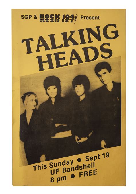 Lot Detail Talking Heads 1979 Handbill And 1982 Concert Poster