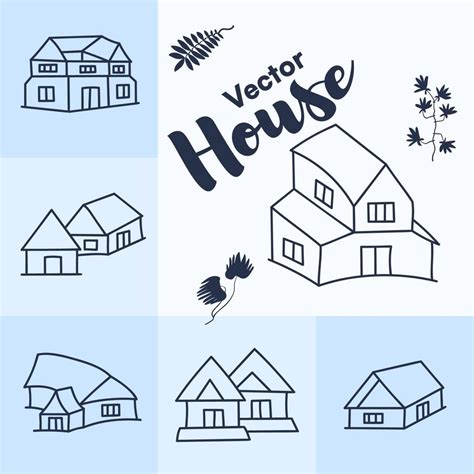 Simple 2d house drawing vector graphic objects 5243802 Vector Art at ...