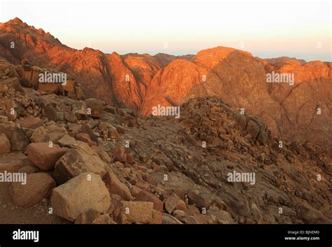 Holy Ground Mount Sinai In Early Morning Stock Photo Alamy