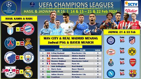 Hasil Liga Champions Tadi Malam Lazio Vs Bayer Munich Psg Vs Real