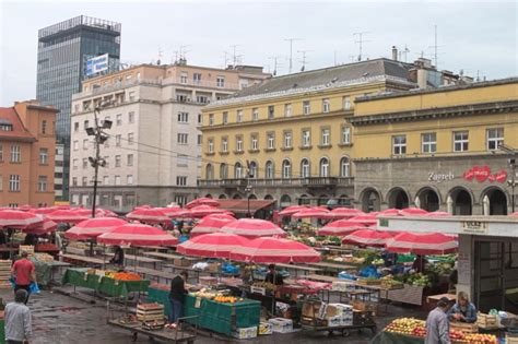 Dolac Market In Zagreb Croatia Outdoors Even In Winter Time Food