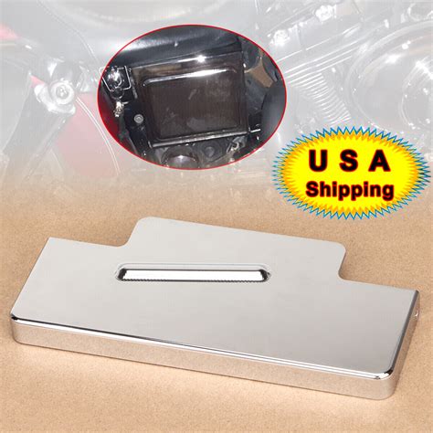 Chrome Battery Top Cover For Harley Dyna Super And Wide Glide Fxd Fxdl