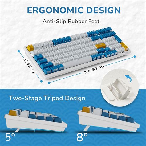 RK ROYAL KLUDGE RK98 Wireless Mechanical Keyboard Triple Mode 24GBT51USB C 100 Keys Hot