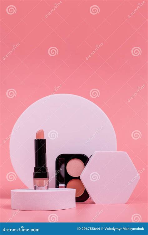 Beauty Background With Facial Cosmetic Products With Empty Copy Space Makeup Skin Care Concept