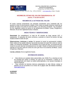 Informe Del Estado Del Volc N Tungurahua No