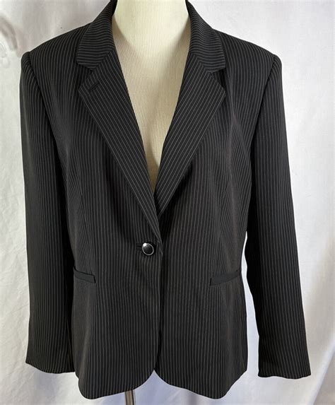 Womens John Meyer Of Norwich P Pinstriped One Buttonshoulder Padded