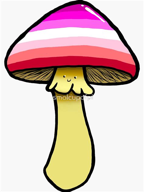 Lesbian Pride Mushroom Sticker For Sale By Smolcupofpi Redbubble