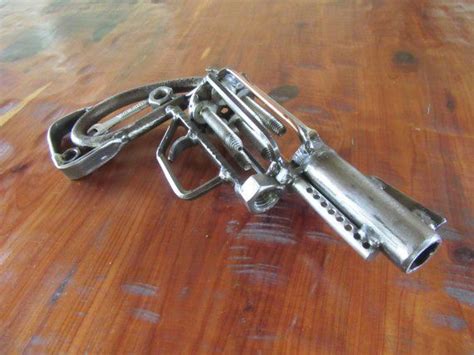 Metal Revolver Sculpture Snub Nose Welded Art Non Firing Metal Etsy