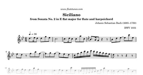 Siciliano From Sonata No 2 In E Flat Major For Flute And Harpsichord