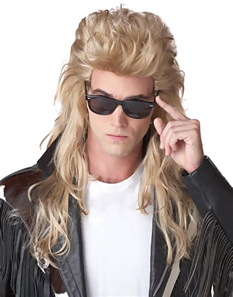 80 S Rock Mullet Blonde Adult Wig